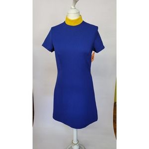 1960s blue mod vintage dress